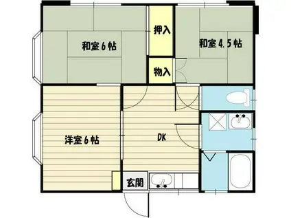 メゾン緑水A(3DK/1階)の間取り写真