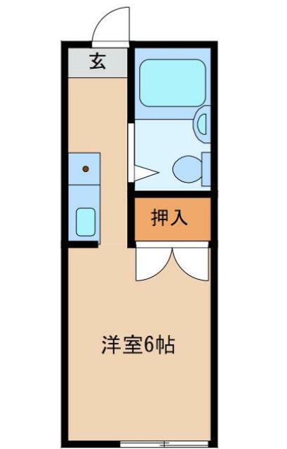 日の出コーポ(ワンルーム/1階)の間取り写真