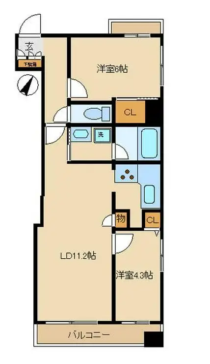 カスタリア人形町 2階階 間取り