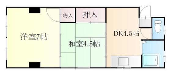 片岡ビル(2DK/3階)の間取り写真
