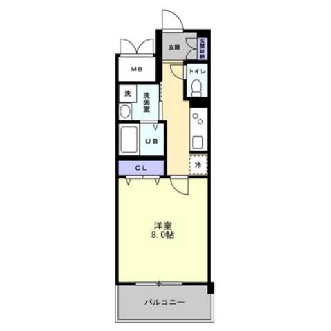 S-RESIDENCE中新町AVELIS(1K/9階)の間取り写真