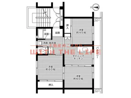 ビレッジハウス佐賀(3DK/1階)の間取り写真