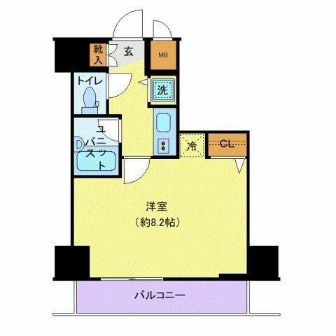 グランドガーラ麻布十番(1K/5階)の間取り写真