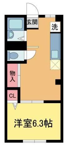 藤本マンション(1LDK/2階)の間取り写真