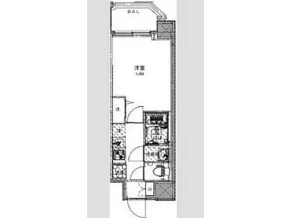 ALIVIS都島北通(1K/5階)の間取り写真