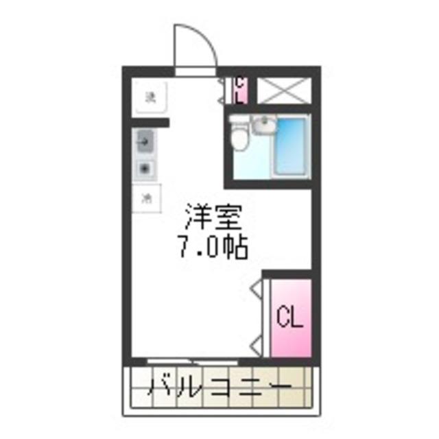 ヌーベルコート三国ヶ丘(ワンルーム/4階)の間取り写真