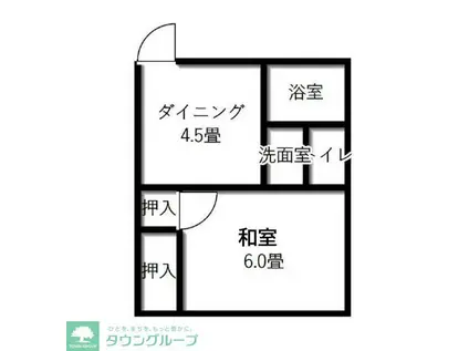 ドリーム大宮(1DK/2階)の間取り写真