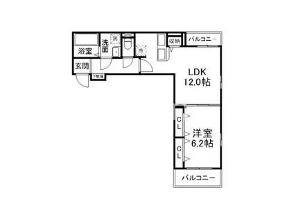 ブルックIII(1LDK/2階)の間取り写真