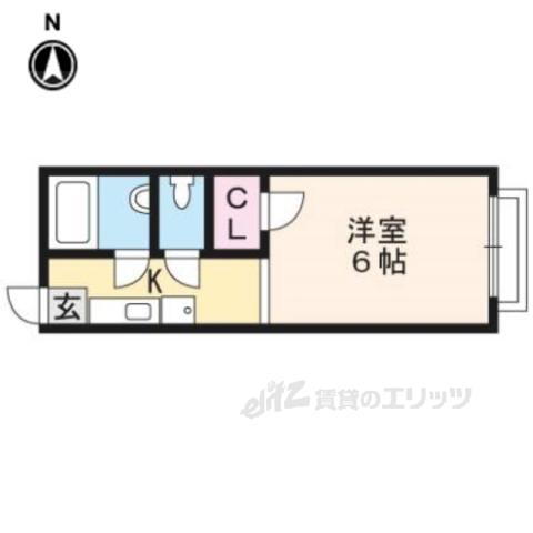 グリーンズA棟(1K/2階)の間取り写真