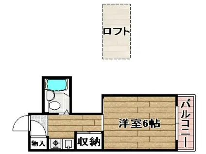 ハイツ江東3(1K/2階)の間取り写真