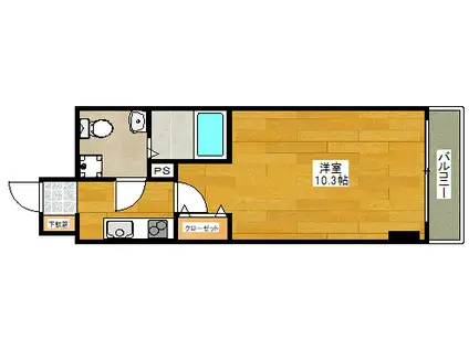 SERENITE江坂四番館(1K/6階)の間取り写真