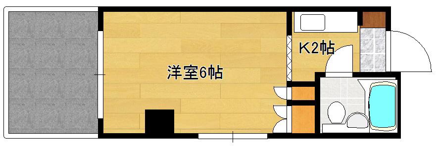 第2品川ビル(1DK/2階)の間取り写真