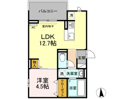 アルエットロアン(1LDK/3階)の間取り写真