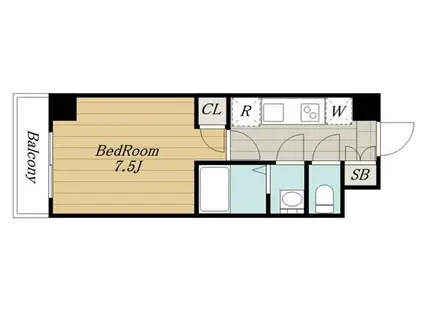 クレールブルー(1K/3階)の間取り写真