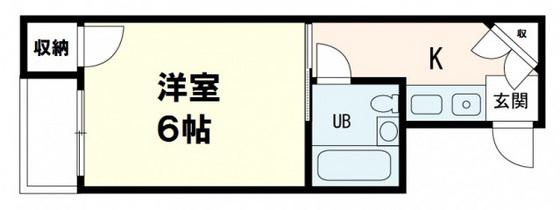 GRADO宇品DUE(1K/4階)の間取り写真