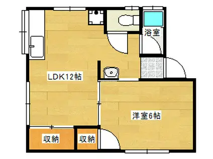 ウィングヒル(1LDK/1階)の間取り写真