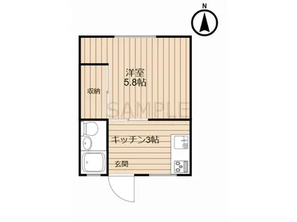 コーポ大谷(1K/2階)の間取り写真