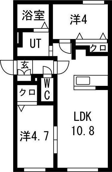 センチュリー日の出(2LDK/3階)の間取り写真