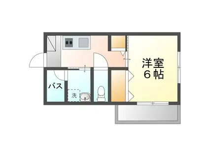 ラ・ルーチェ泉原(1K/2階)の間取り写真