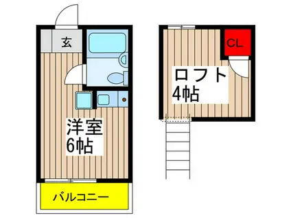 ルイハイム北方(ワンルーム/1階)の間取り写真