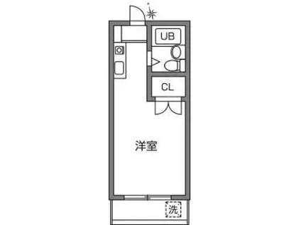 国領アパートメント(ワンルーム/2階)の間取り写真