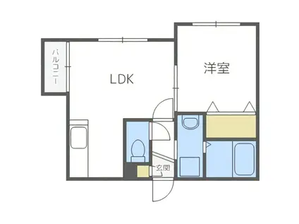 グランディール南郷13(1LDK/3階)の間取り写真