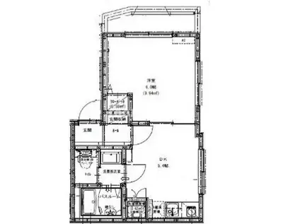 ヒルサイド山手12(1DK/3階)の間取り写真