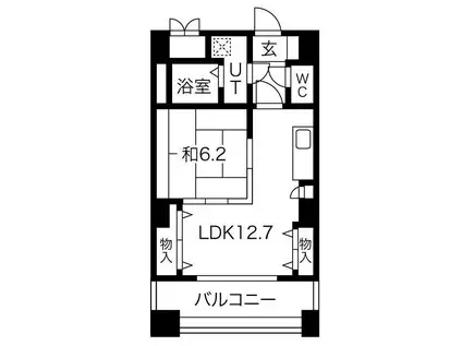 レジデンスカープ博多(1LDK/10階)の間取り写真