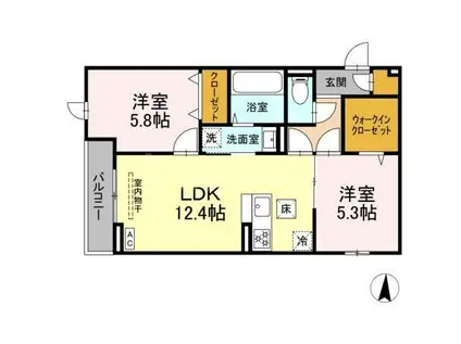 メゾンアーク西新井II(2LDK/2階)の間取り写真