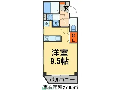 CAMPEONES(ワンルーム/3階)の間取り写真