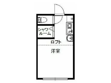 シエスタパンジー(ワンルーム/2階)の間取り写真