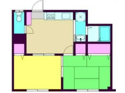 ソレアード M・Y(2DK/2階)の間取り写真