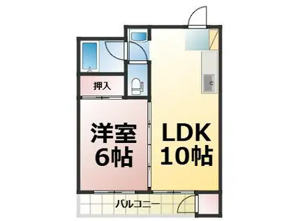 千種ハイツ(1LDK/2階)の間取り写真