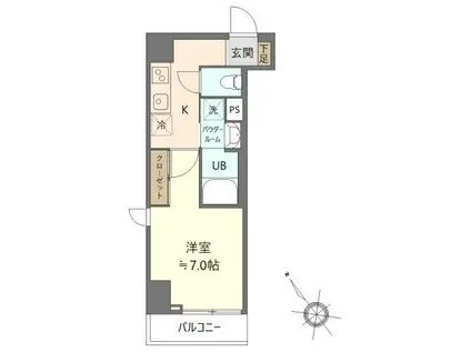 ＪＲ総武線快速 新小岩駅 徒歩7分 10階建 築5年(1K/5階)の間取り写真