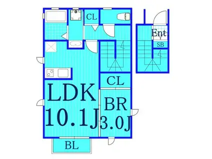 デザインメゾン岸谷(1LDK/2階)の間取り写真