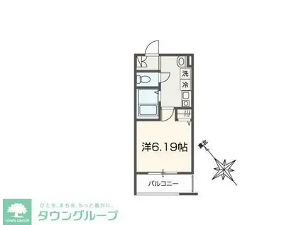 MELDIA大袋(1K/3階)の間取り写真