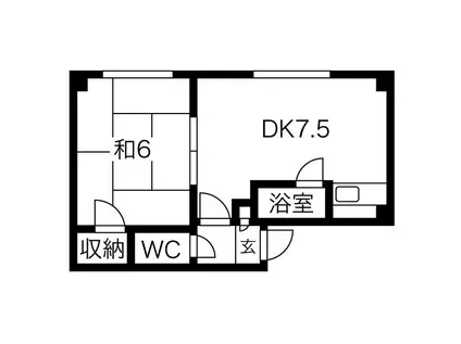 ハイツ55(1DK/3階)の間取り写真