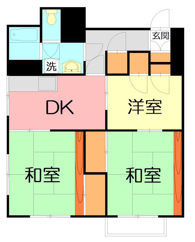メゾンドソレイユ(3DK/2階)の間取り写真