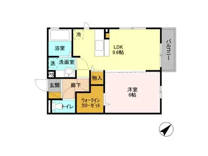 パークドオートム A(1LDK/3階)の間取り写真