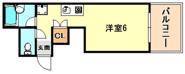 六甲ガーデンホームズ(ワンルーム/2階)の間取り写真