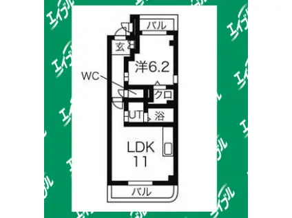 メルベーユHAJI III(1LDK/1階)の間取り写真
