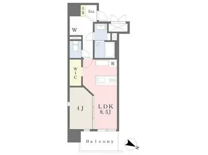 MODULE仙台立町(1LDK/4階)の間取り写真