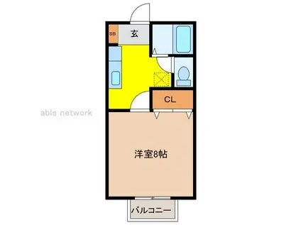 Y´Sハウス(1K/1階)の間取り写真