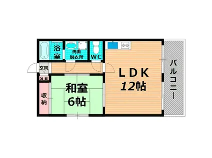 グレイスガーデン新森(1LDK/5階)の間取り写真