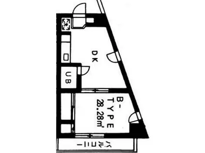 ルミエール滝川(1DK/1階)の間取り写真