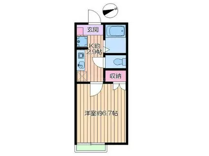 HOKUSAI345(1K/2階)の間取り写真