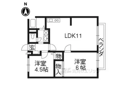 ハイツカルテット(2LDK/2階)の間取り写真