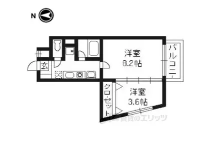 レ・タンドゥ・ラ・メールCKⅣ(2K/8階)の間取り写真