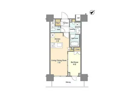 ルジェンテ新中野STATION ONE(1LDK/6階)の間取り写真