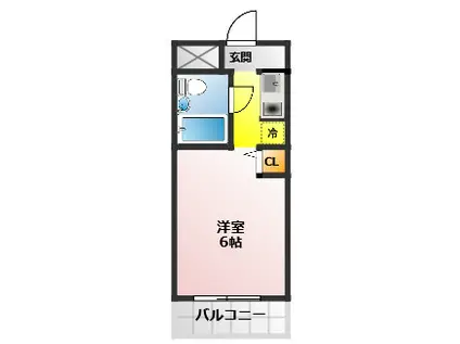 ウインベルソロ川越第6(ワンルーム/4階)の間取り写真